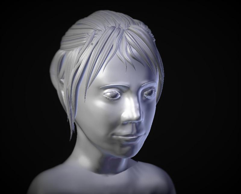 3Д модель девушки. Программа Blender 3D. С использованием скульптинга и технологии ретопология. 